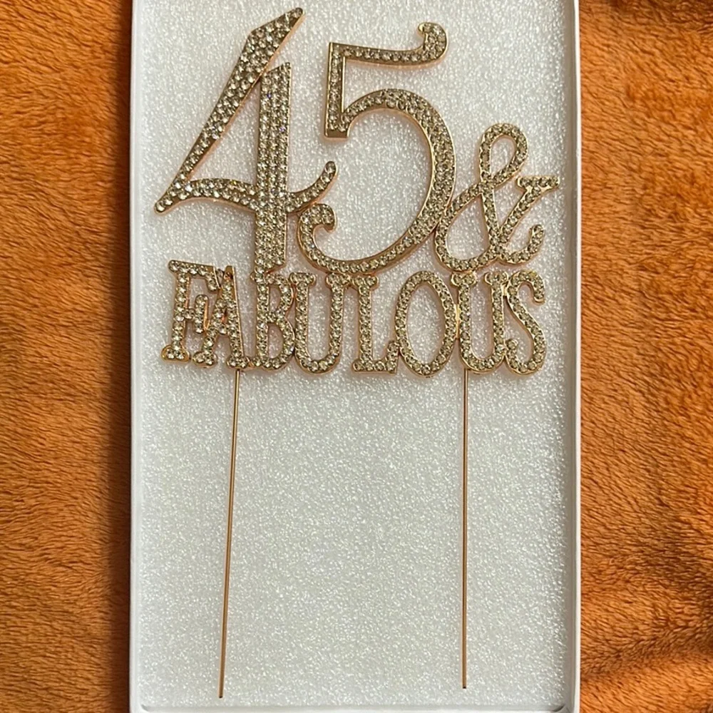 Rose Gold '45 & Fabulous' Cake Topper